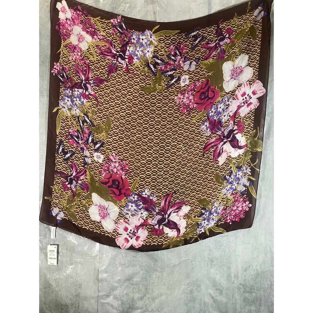 GIANI BERNINI Women's Berry Floral Loop Square Scarf SZ OS - Picture 1 of 6